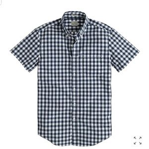 J.Crew classic navy & white gingham buttondown
